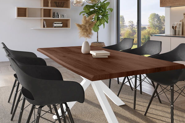 #holznussbaum-optik #180x90 #spider-gestellweiß