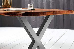 #nussbaumfarben #240x100 #x-gestellsilber