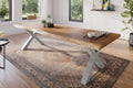 #akazienaturfarben #260x100 #x-gestellsilber