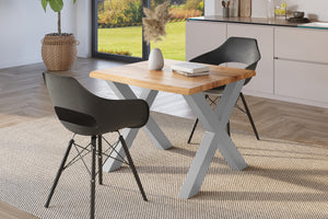 #holzwildeiche-optik #80x80 #x-gestellsilber