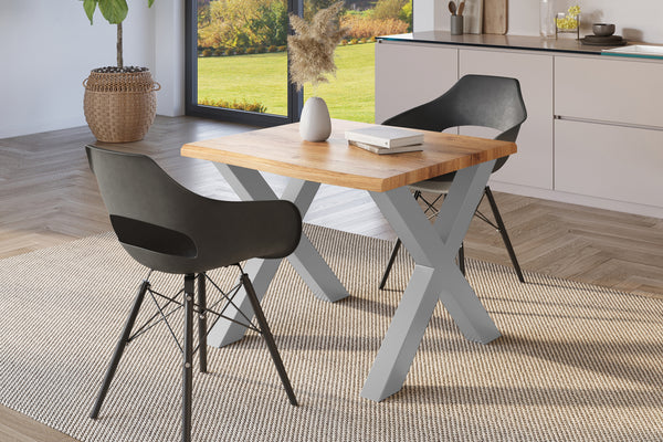 #holzwildeiche-optik #80x80 #x-gestellsilber