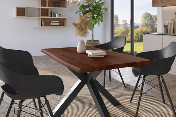 #holznussbaum-optik #140x80 #spider-gestellschwarz