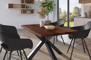 #holznussbaum-optik #140x80 #spider-gestellschwarz