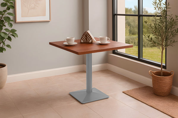 #nussbaumfarben #75x75 #säulen-gestelleckigsilber