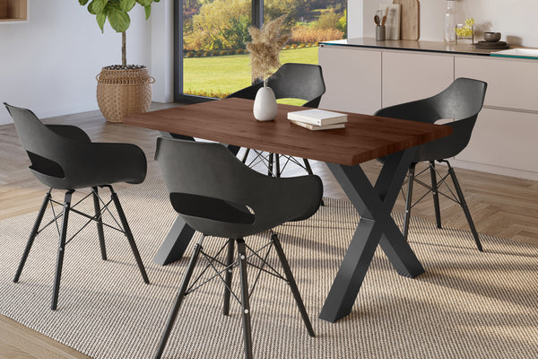 #holznussbaum-optik #120x80 #x-gestellschwarz