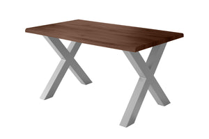 #holznussbaum-optik #120x80 #x-gestellsilber