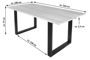#naturfarben #220x100 #u-gestellschwarz