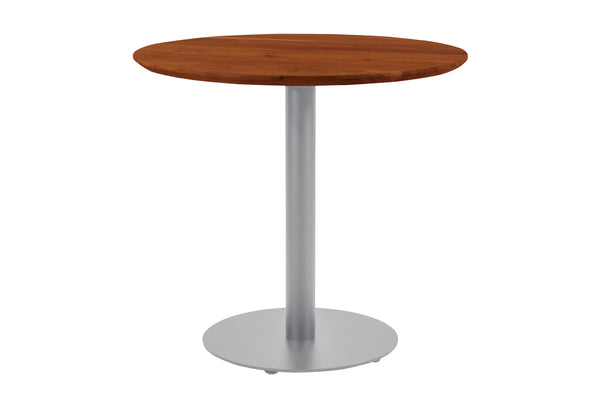 #akazienussbaumfarben #80x80 #säulen-gestellrundsilber