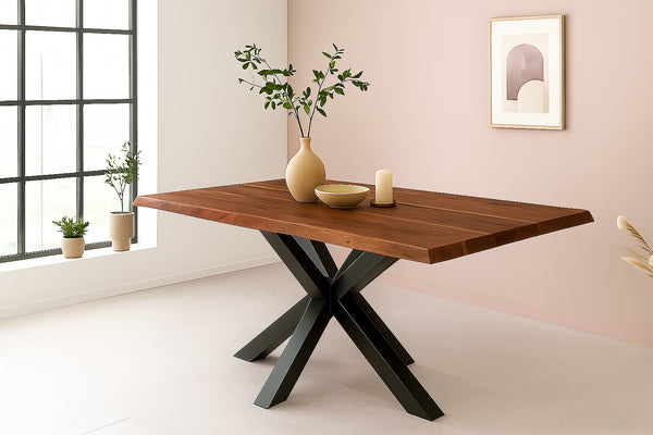 #nussbaumfarben #350cm #u-gestellsilber