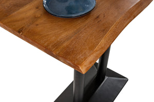 #akazienussbaumfarben #100x60 #säulen-gestellschwarz