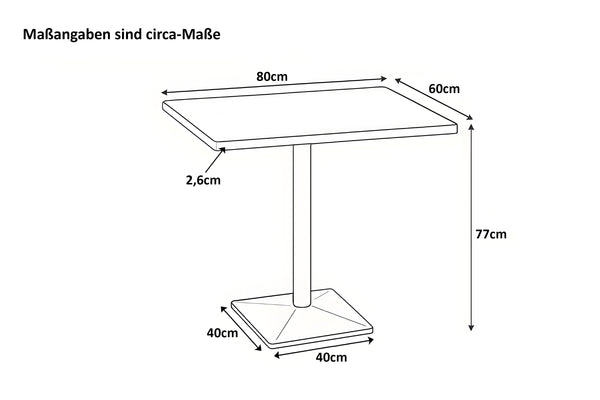 #akazienaturfarben #80x80 #säulen-gestelleckigsilber
