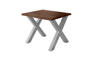 #holznussbaum-optik #80x80 #x-gestellsilber
