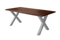 #holznussbaum-optik #180x90 #x-gestellsilber