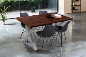 #nussbaumfarben #160x85 #x-gestellsilber