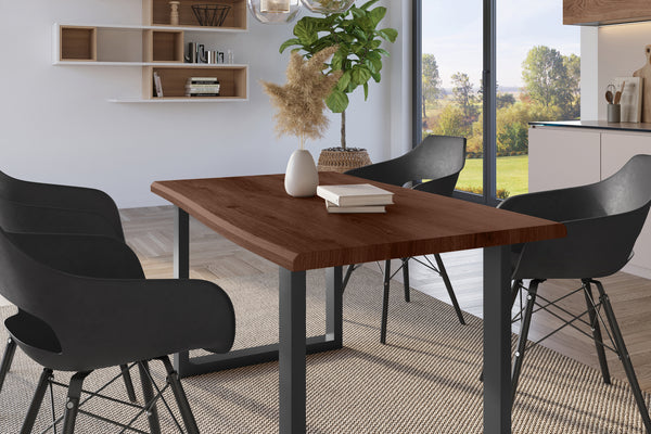 #holznussbaum-optik #140x80 #u-gestellschwarz