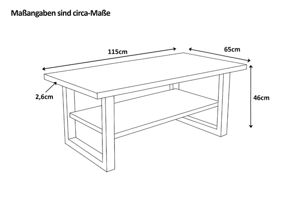 #eichenaturfarbengeölt #115x65 #u-gestellsilber