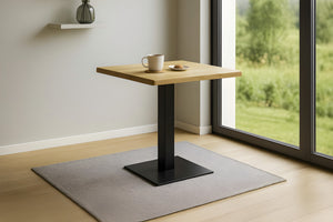 #eichenaturfarbengeölt #80x80 #säulen-gestelleckigschwarz