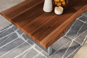 #nussbaumfarben #220x110 #u-gestellsilber