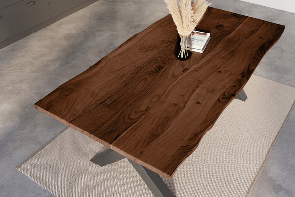 #nussbaumfarben #220x100 #x-gestellschwarz