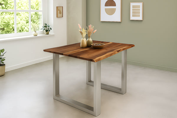 #nussbaumfarben #80x80 #u-gestellsilber