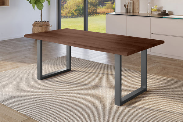 #holznussbaum-optik #180x90 #u-gestellschwarz