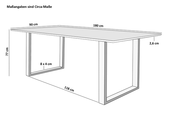#180x90 #u-gestellschwarz
