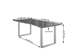 #nussbaumfarben #240x100 #u-gestellsilber