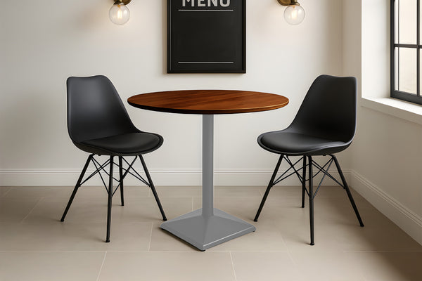 #akazienussbaumfarben #80x80 #säulen-gestelleckigsilber
