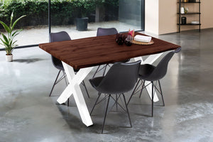 #nussbaumfarben #160x85 #x-gestellweiß