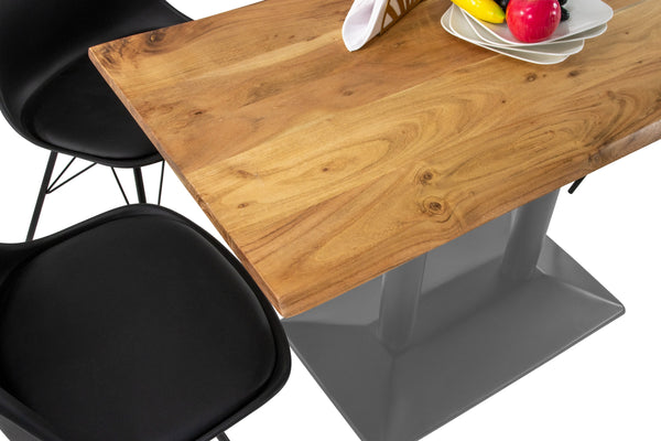 #akazienaturfarben #120x60 #säulen-gestellsilber
