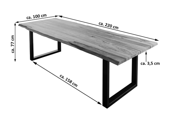 #sheeshamteakfarben #240x100 #u-gestellschwarz