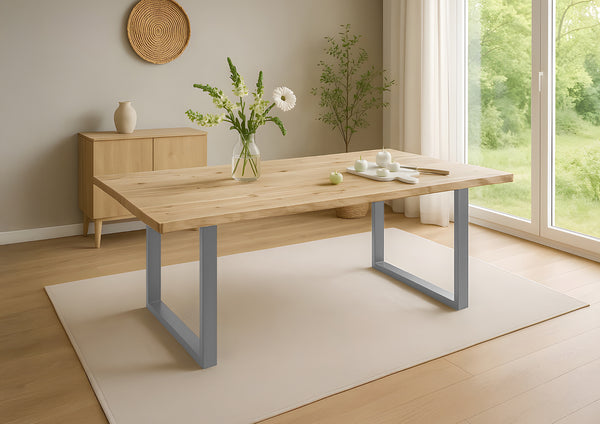 #naturfarbenlackiert #200x100 #u-gestellsilber