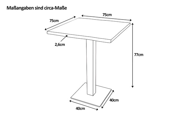 #eichenaturfarbengeölt #75x75 #säulen-gestelleckigschwarz