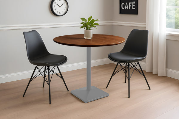 #akazienussbaumfarben #100x100 #säulen-gestelleckigsilber