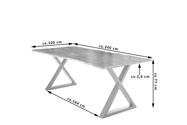 #naturfarben #240x100 #x-gestellsilber