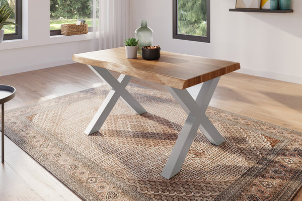 #akazienaturfarben #160x85 #x-gestellsilber