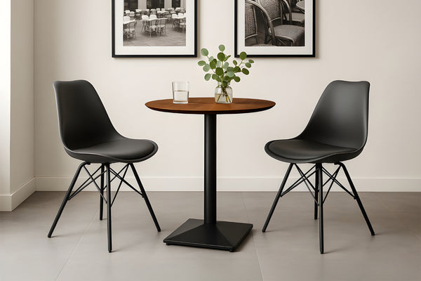 #akazienussbaumfarben #60x60 #säulen-gestelleckigschwarz