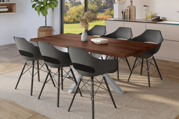 #holznussbaum-optik #200x100 #spider-gestellsilber