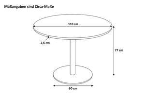 #akazienaturfarben #110x110 #säulen-gestellrundschwarz