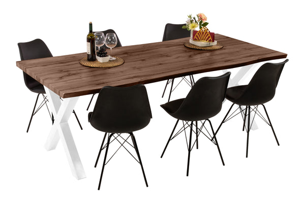 #holznussbaum-optik #240x100 #x-gestellweiß