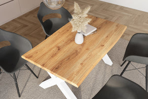 #holzwildeiche-optik #160x85 #x-gestellweiß