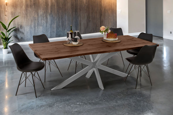 #holznussbaum-optik #240x100 #spider-gestellsilber