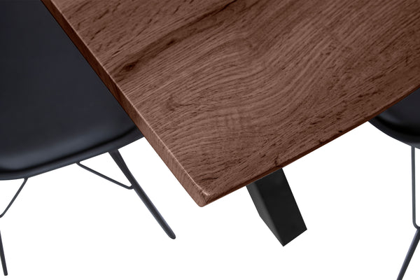 #holznussbaum-optik #240x100 #x-gestellschwarz