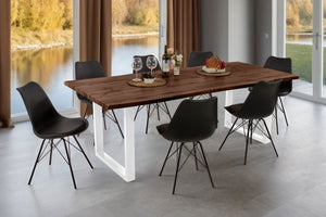 #holznussbaum-optik #240x100 #u-gestellweiß