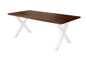 #holznussbaum-optik #220x100 #x-gestellweiß