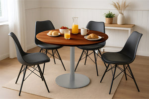 #akazienussbaumfarben #110x110 #säulen-gestellrundsilber