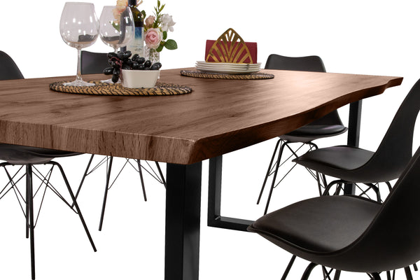 #holznussbaum-optik #240x100 #u-gestellschwarz