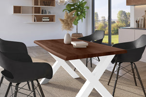 #holznussbaum-optik #140x80 #x-gestellweiß