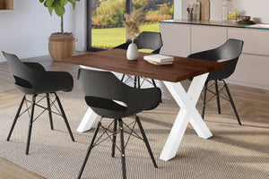 #holznussbaum-optik #160x85 #x-gestellweiß