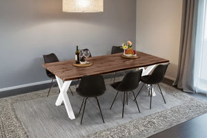 #holznussbaum-optik #240x100 #x-gestellweiß